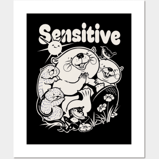 Sensitive - black/off white Posters and Art